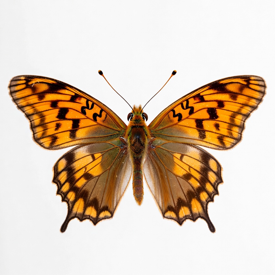 Orange Tiger Butterfly on White Background Orange Tiger Butterfly on White Background