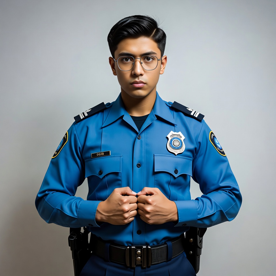 Asian police officer in uniform Asian police officer in uniform