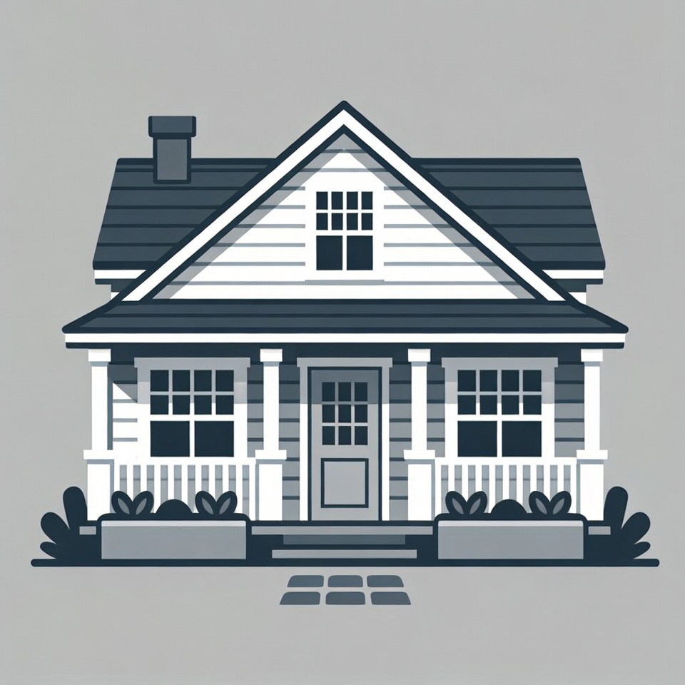 Cartoon White House with Porch Cartoon White House with Porch