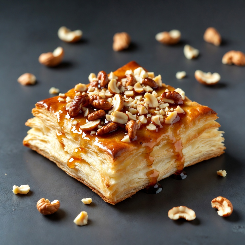Caramel Walnut Puff Pastry Square Caramel Walnut Puff Pastry Square