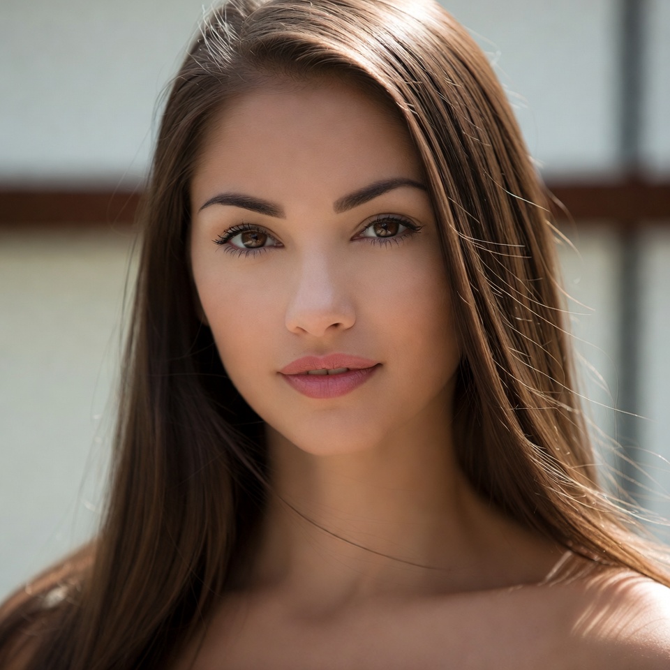 Beautiful woman with long brown hair Beautiful woman with long brown hair