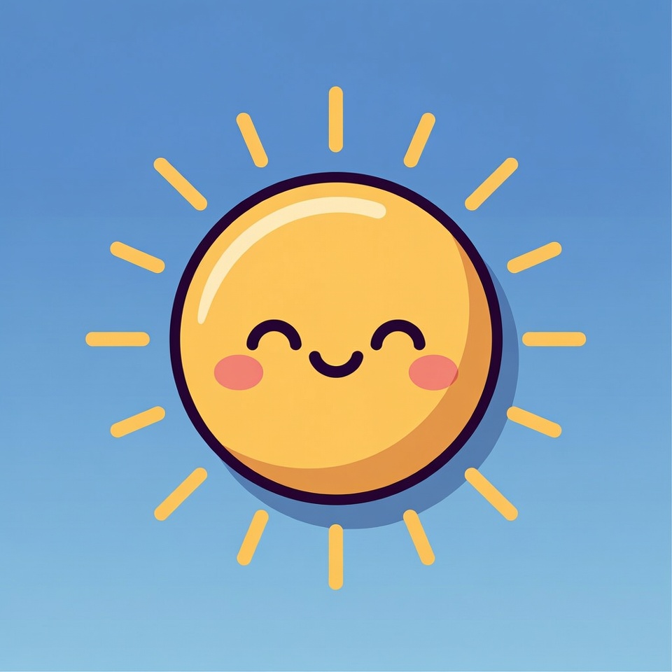 Cute Smiling Sun Illustration Cute Smiling Sun Illustration