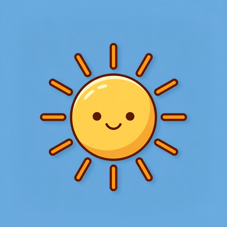 Cute Smiling Sun Illustration Cute Smiling Sun Illustration