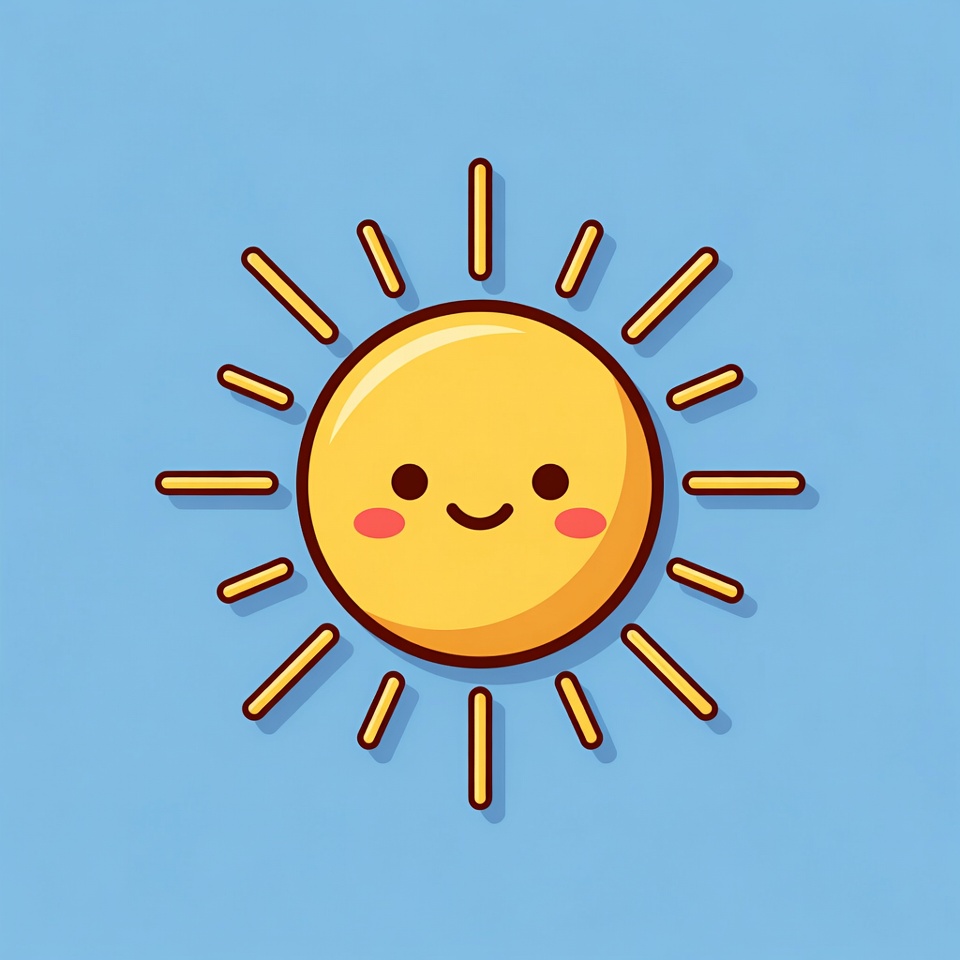 Cute Smiling Sun Illustration Cute Smiling Sun Illustration