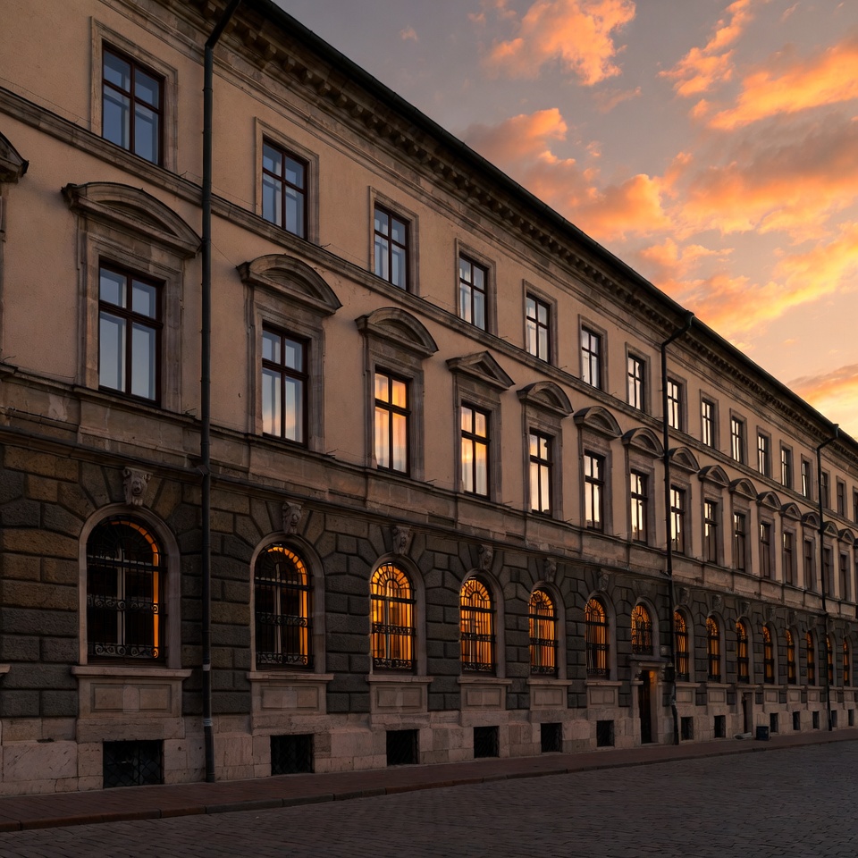 Historic Building at Sunset Historic Building at Sunset