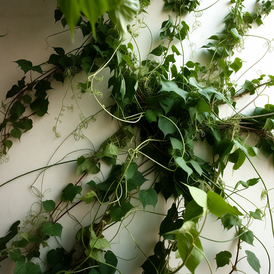 Green Ivy Vines on White Background Green Ivy Vines on White Background