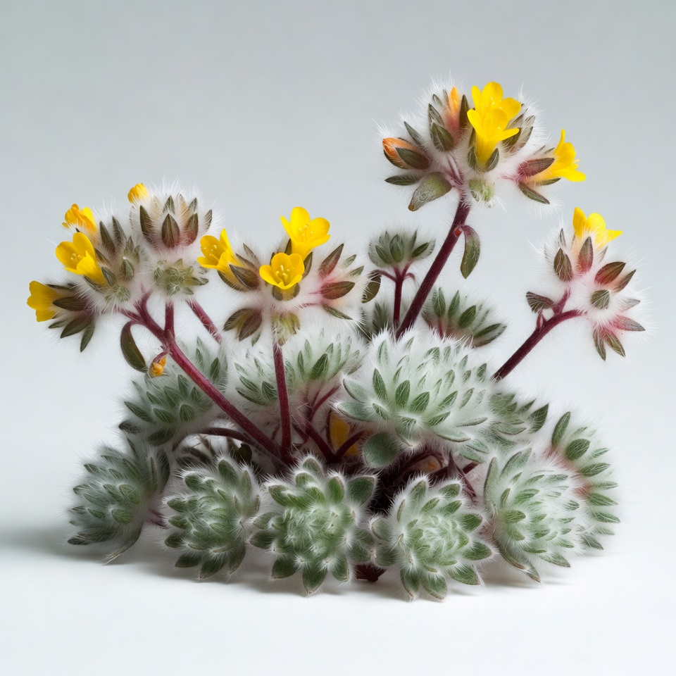 Succulent Plant with Yellow Flowers Succulent Plant with Yellow Flowers