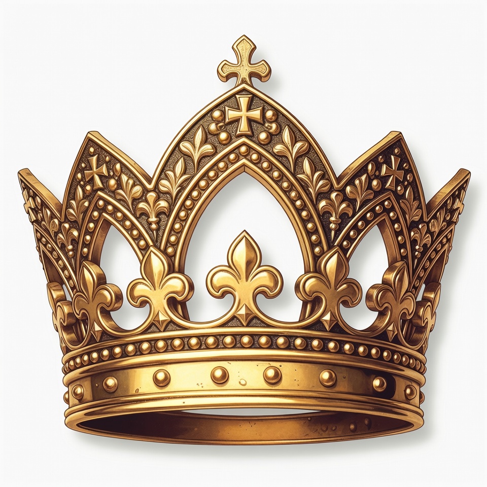 Ornate Golden Crown with Cross Ornate Golden Crown with Cross