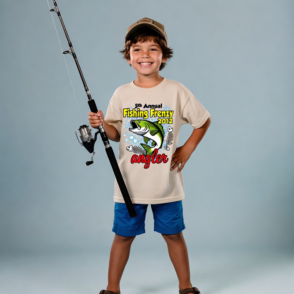 Young boy holding fishing rod Young boy holding fishing rod