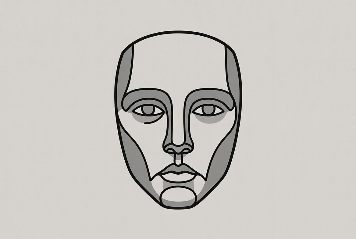 Minimalist line art male face Minimalist line art male face