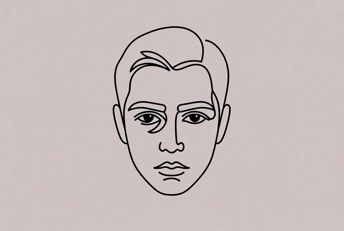 Line Art Portrait of Man Line Art Portrait of Man