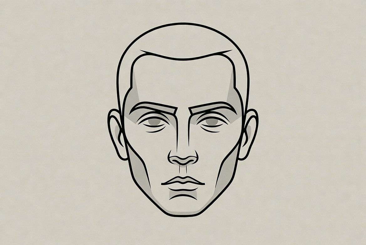 Line Art Male Face Portrait Line Art Male Face Portrait