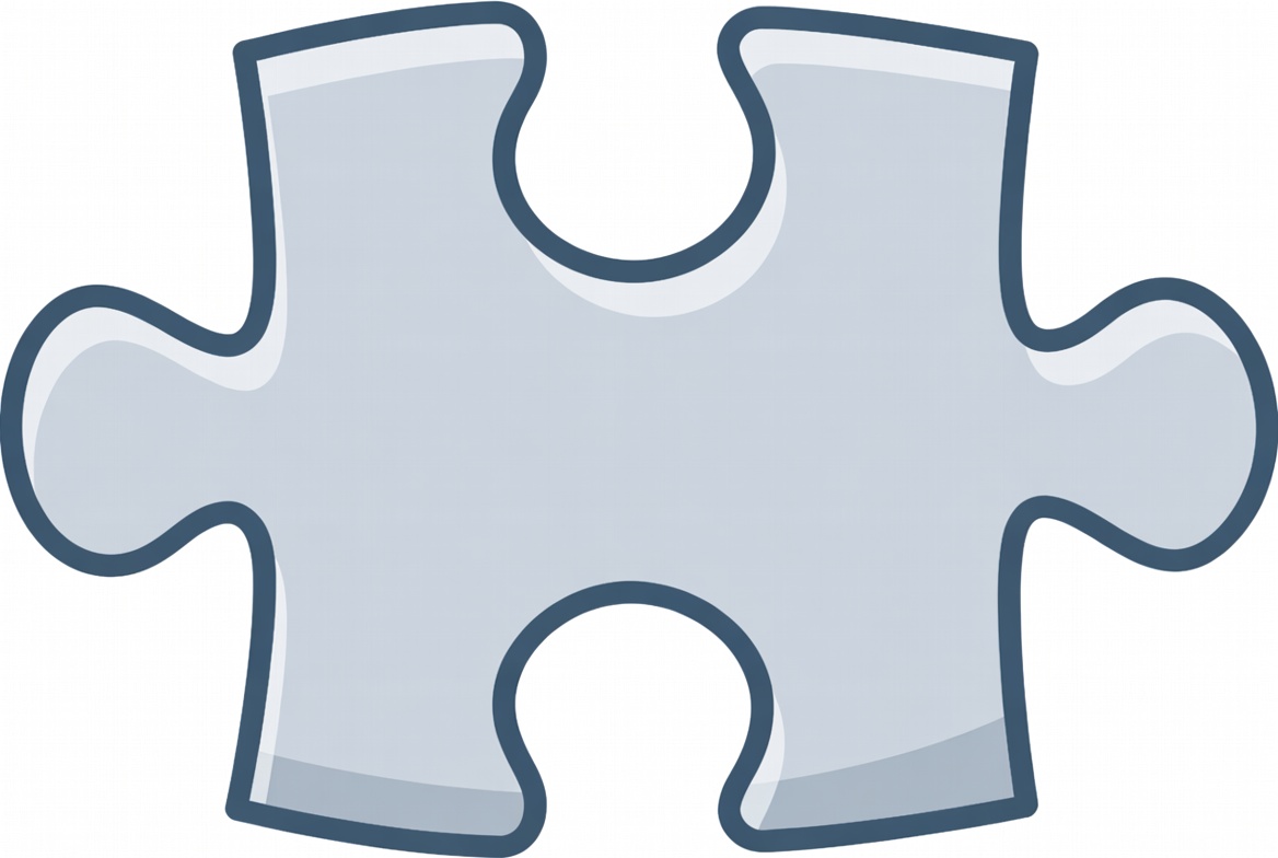 Gray puzzle piece illustration Gray puzzle piece illustration