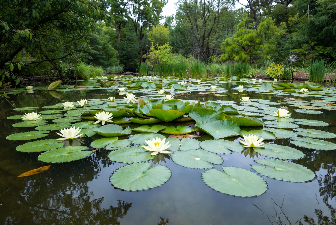 Lotus Flowers Blooming in Pond Lotus Flowers Blooming in Pond
