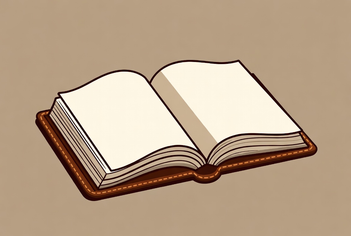 Open Leather Book Illustration Open Leather Book Illustration