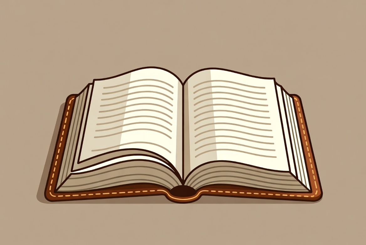 Open Leather Book Illustration Open Leather Book Illustration