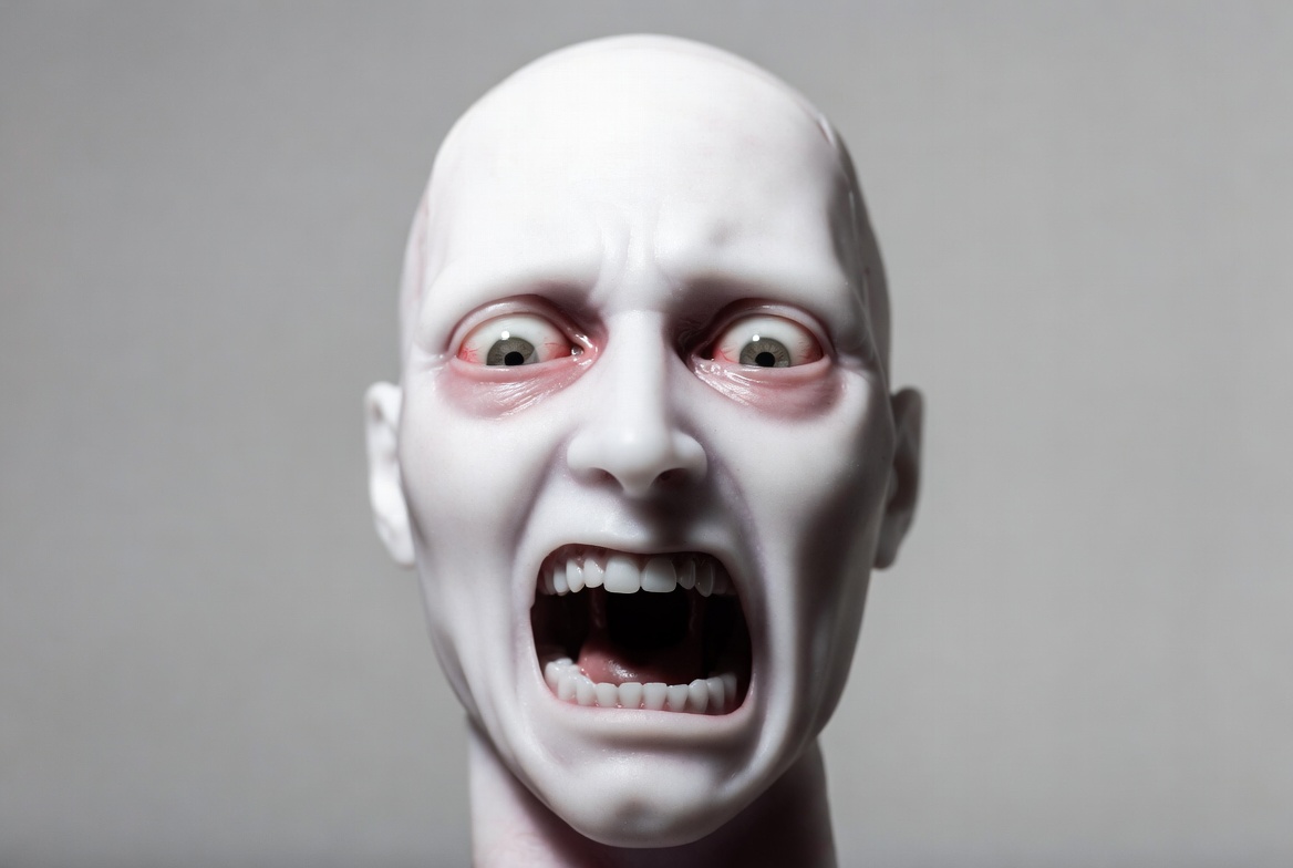 Terrified White Man Screaming Closeup Terrified White Man Screaming Closeup