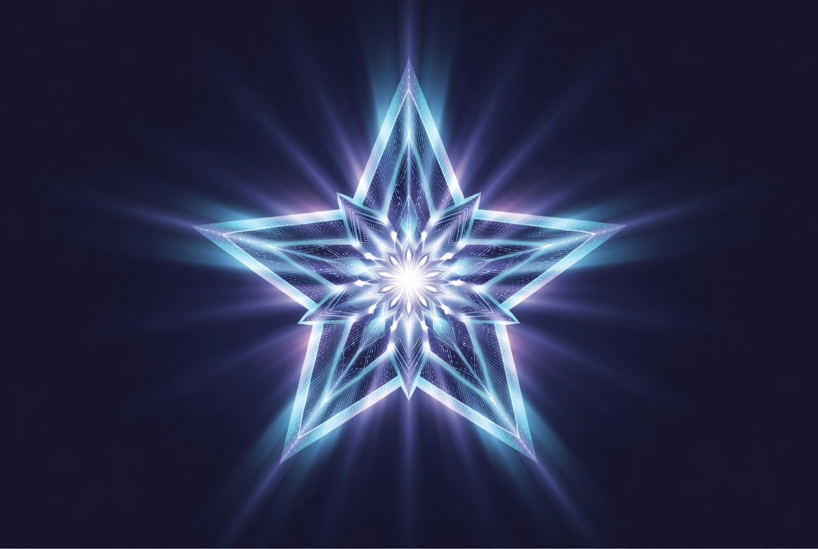 Glowing Blue Star on Dark Background Glowing Blue Star on Dark Background