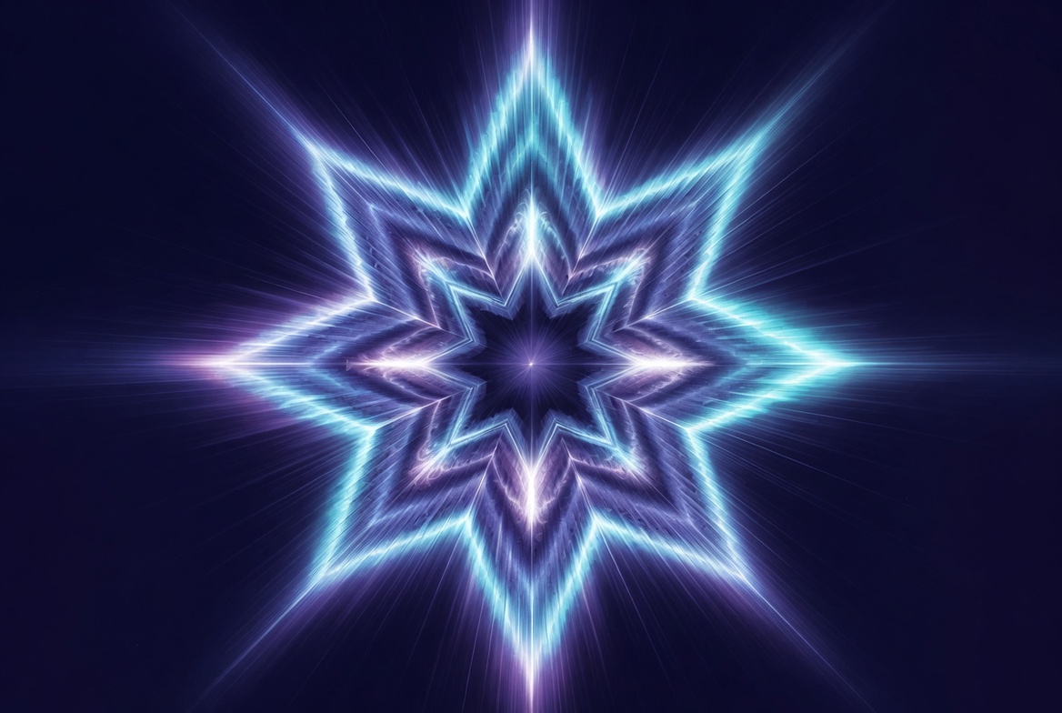 Glowing Neon Blue Star Glowing Neon Blue Star