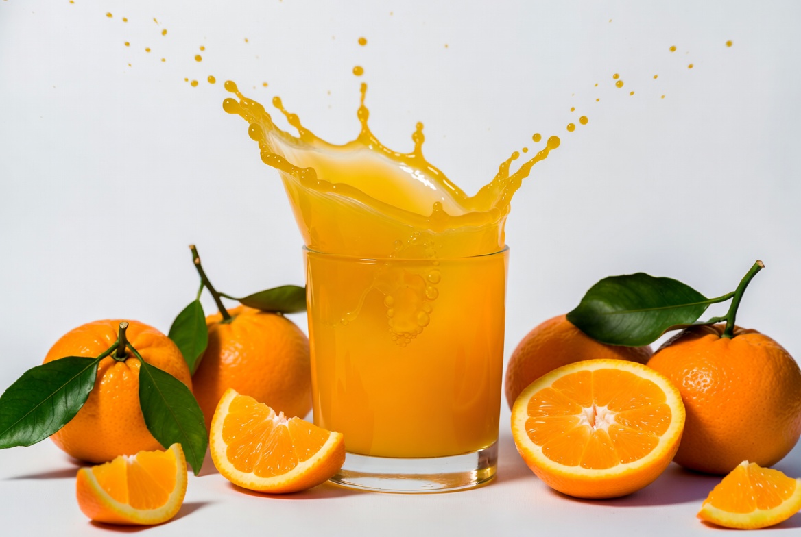 Orange Juice Splashing in Glass Orange Juice Splashing in Glass
