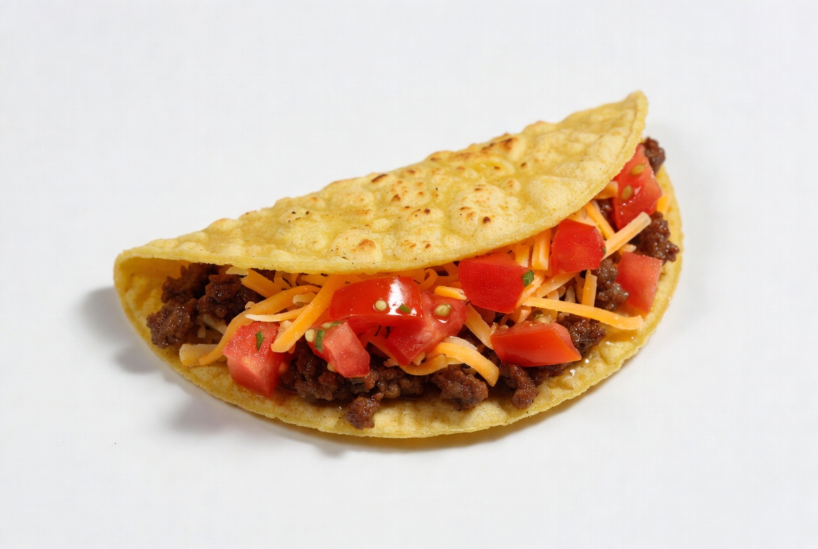 Beef Taco with Cheese and Tomatoes Beef Taco with Cheese and Tomatoes