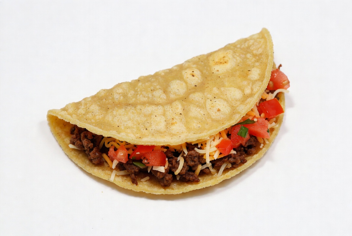 Beef Taco with Cheese and Tomatoes Beef Taco with Cheese and Tomatoes