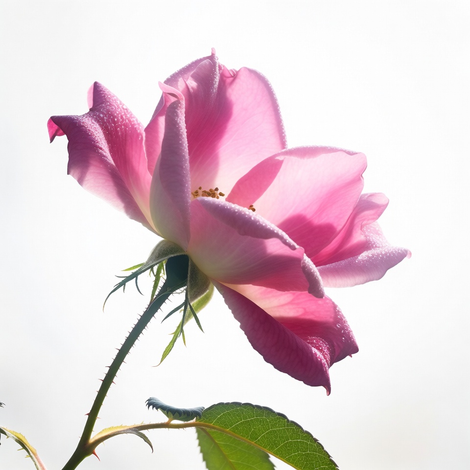 Pink Rose with Dewdrops Pink Rose with Dewdrops