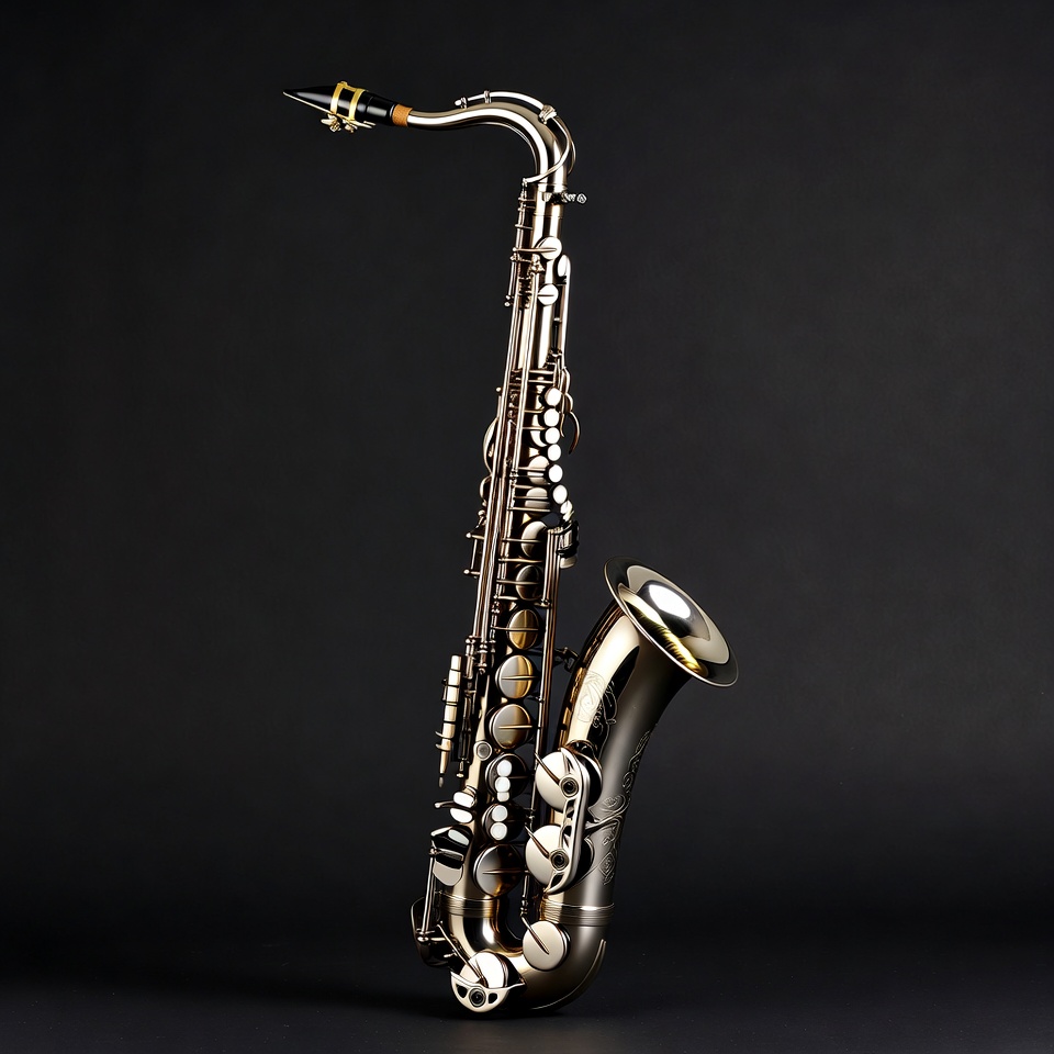Shiny Alto Saxophone on Black Background Shiny Alto Saxophone on Black Background