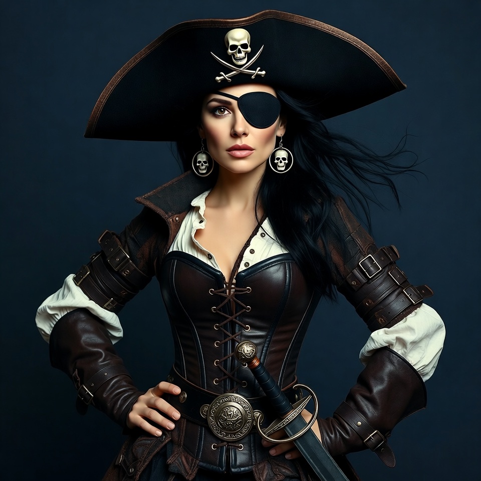 Pirate Woman with Sword and Eyepatch Pirate Woman with Sword and Eyepatch