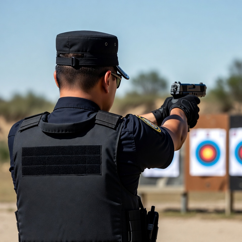 Police officer shooting targets Police officer shooting targets