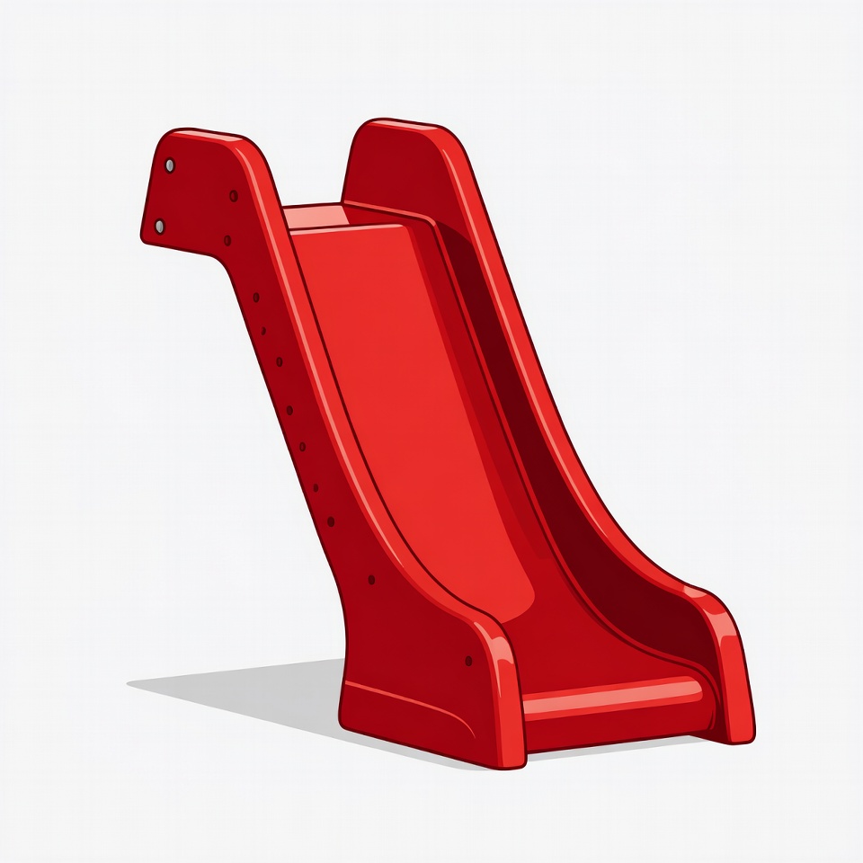 Red Playground Slide Red Playground Slide