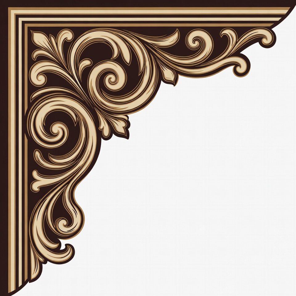 Ornate Brown Corner Border Design Ornate Brown Corner Border Design