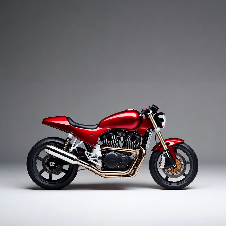 Red Cafe Racer Motorcycle Red Cafe Racer Motorcycle