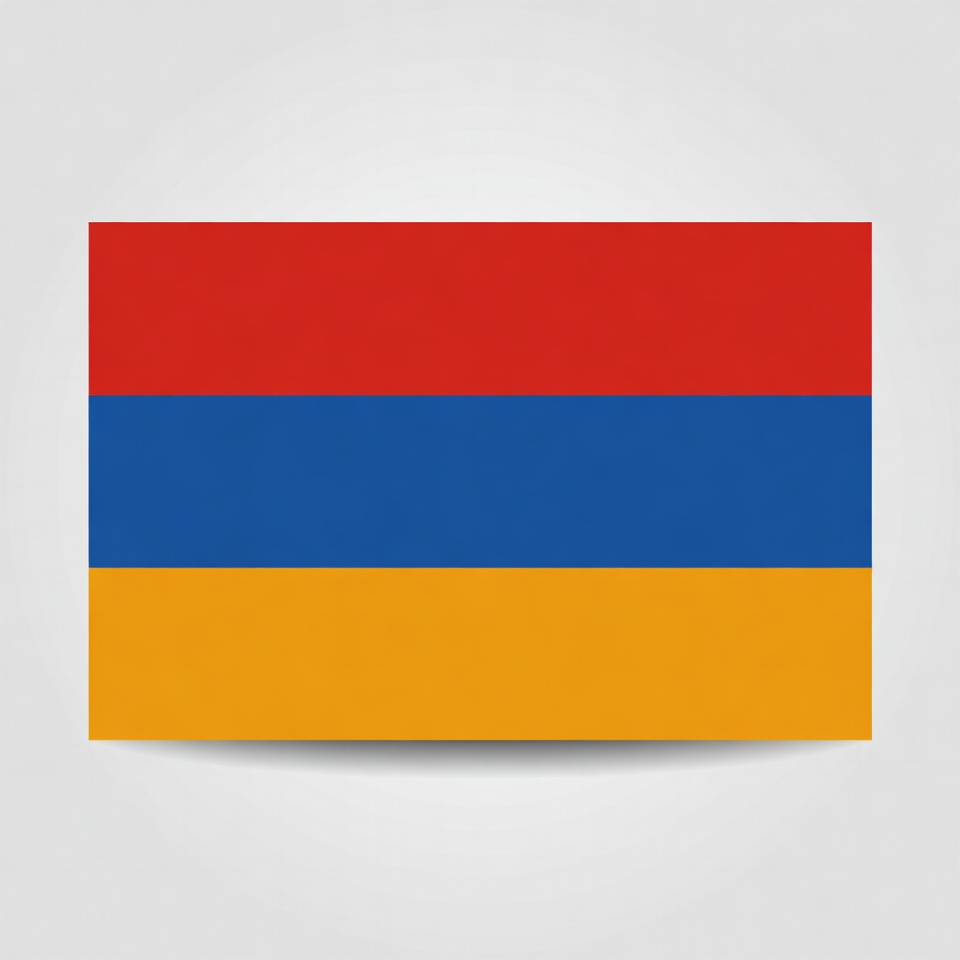 Armenian Flag on Gray Background Armenian Flag on Gray Background