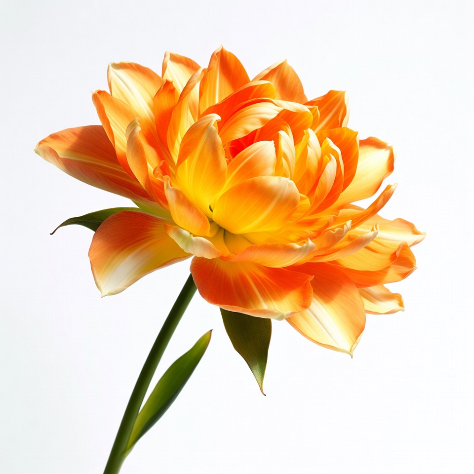 Orange Dahlia Flower on White Background Orange Dahlia Flower on White Background