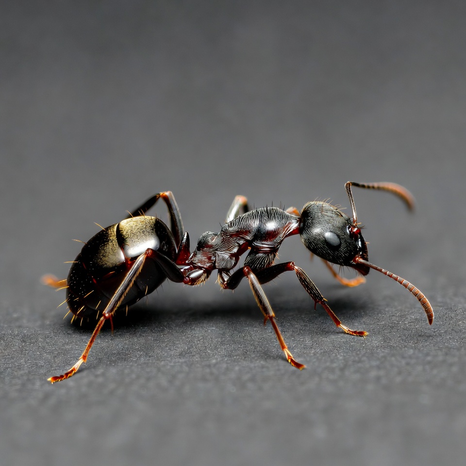 Black ant on dark background Black ant on dark background