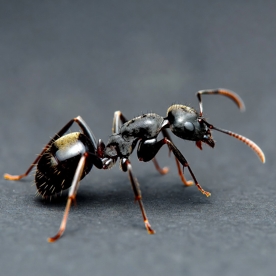 Black ant with yellow thorax Black ant with yellow thorax