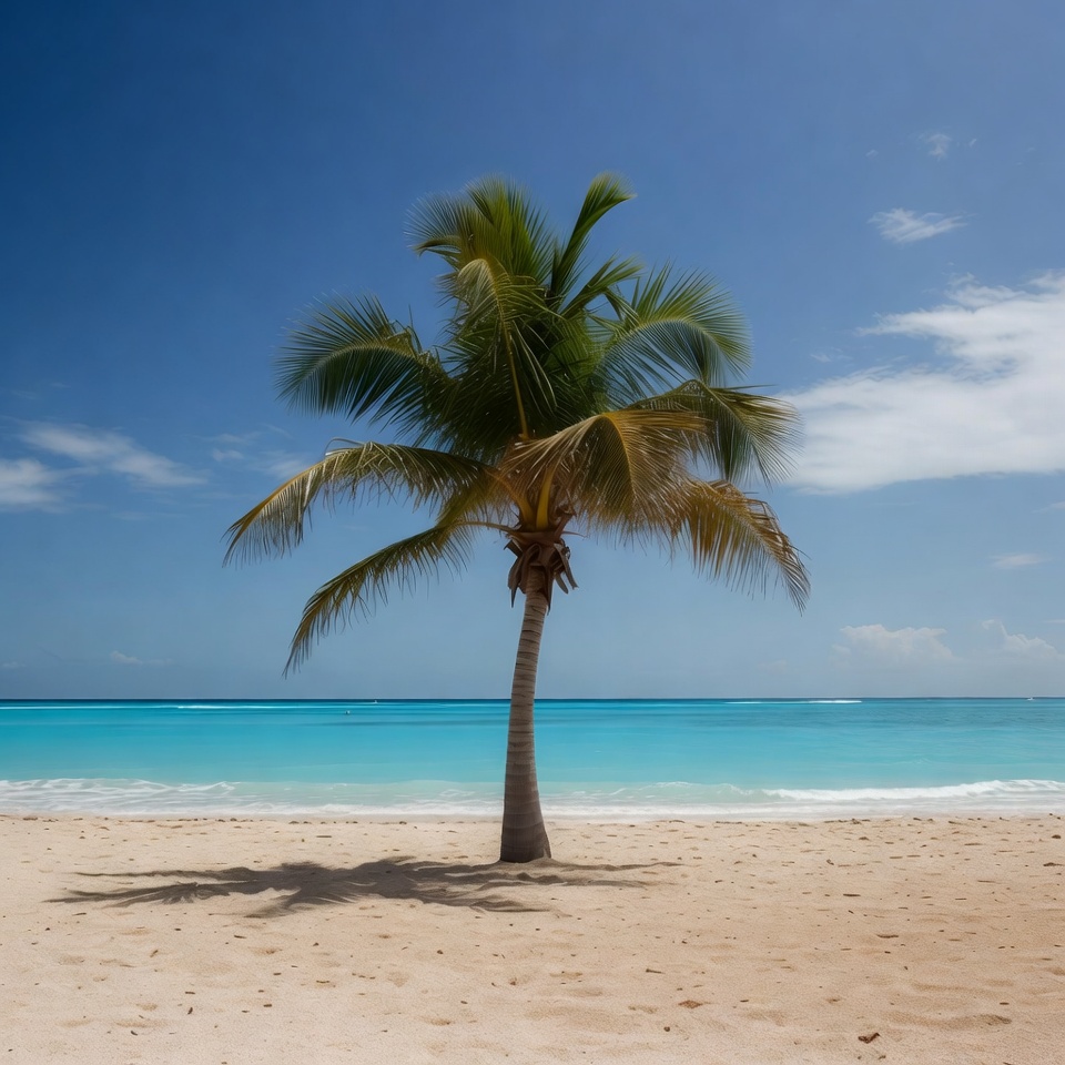 Palm Tree on Tropical Beach Palm Tree on Tropical Beach