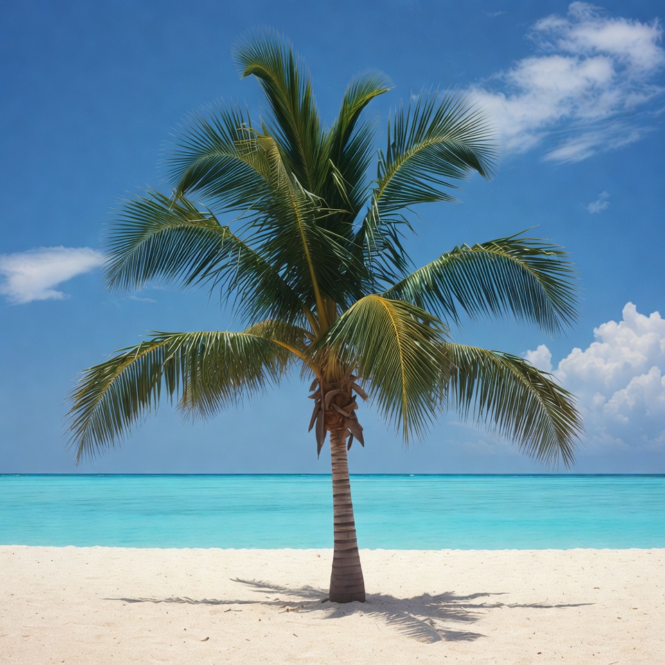 Palm Tree on Tropical Beach Palm Tree on Tropical Beach