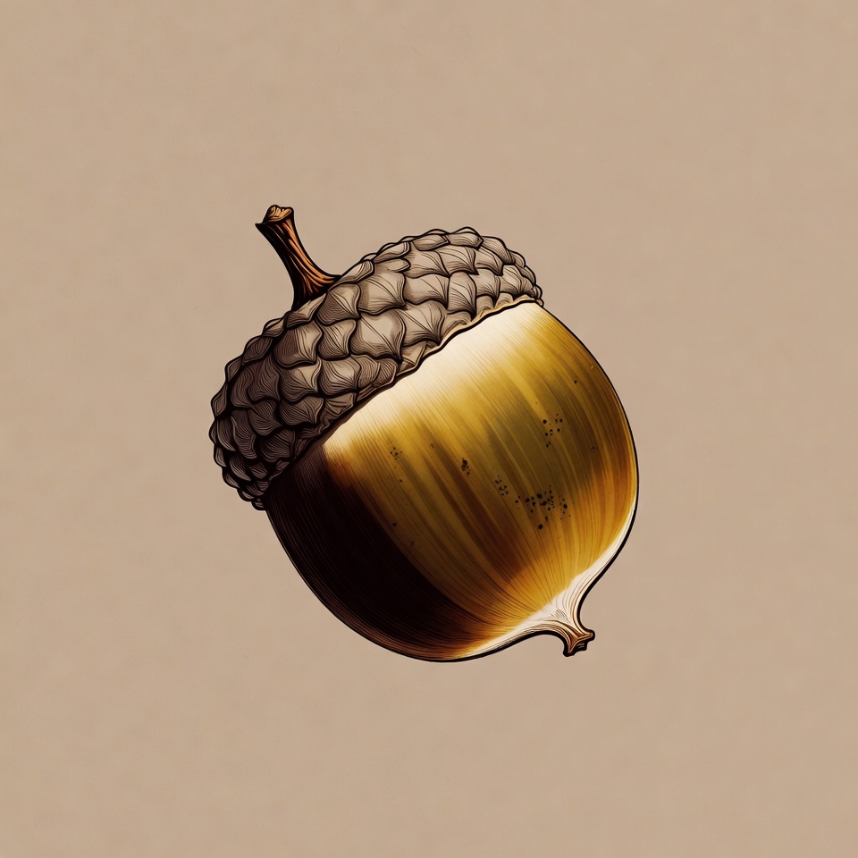 Detailed Acorn Illustration Detailed Acorn Illustration