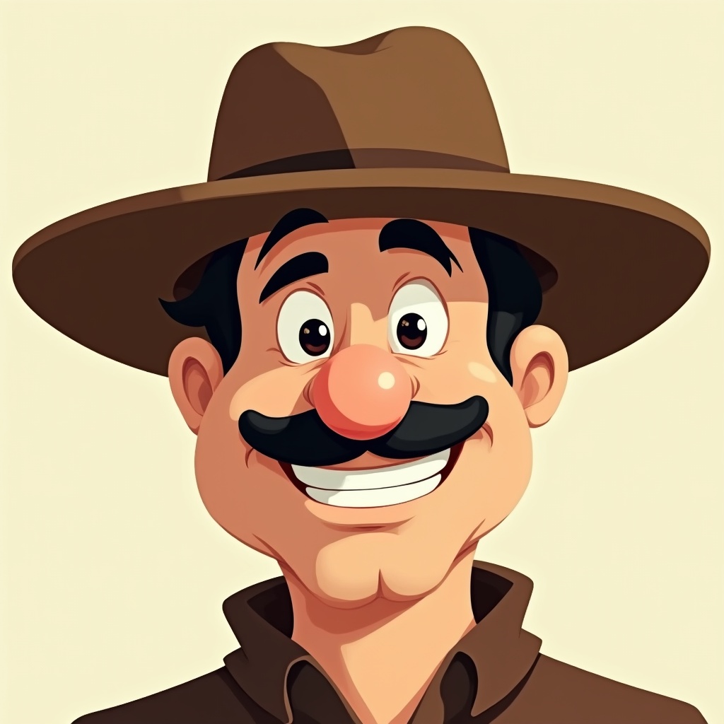 Cartoon cowboy smiling with hat Cartoon cowboy smiling with hat