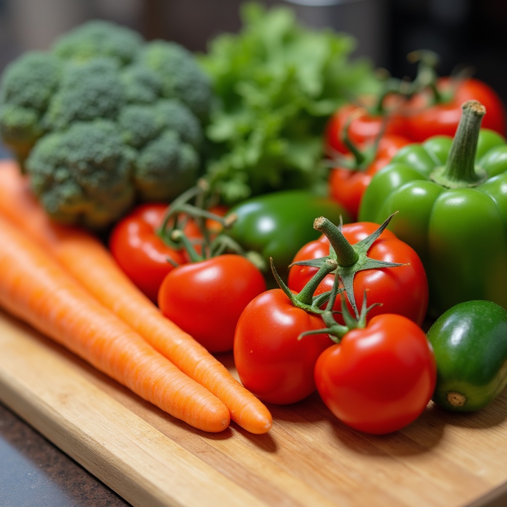 Fresh vegetables on wooden board Fresh vegetables on wooden board