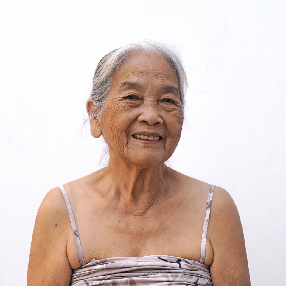 Elderly Asian woman smiling Elderly Asian woman smiling