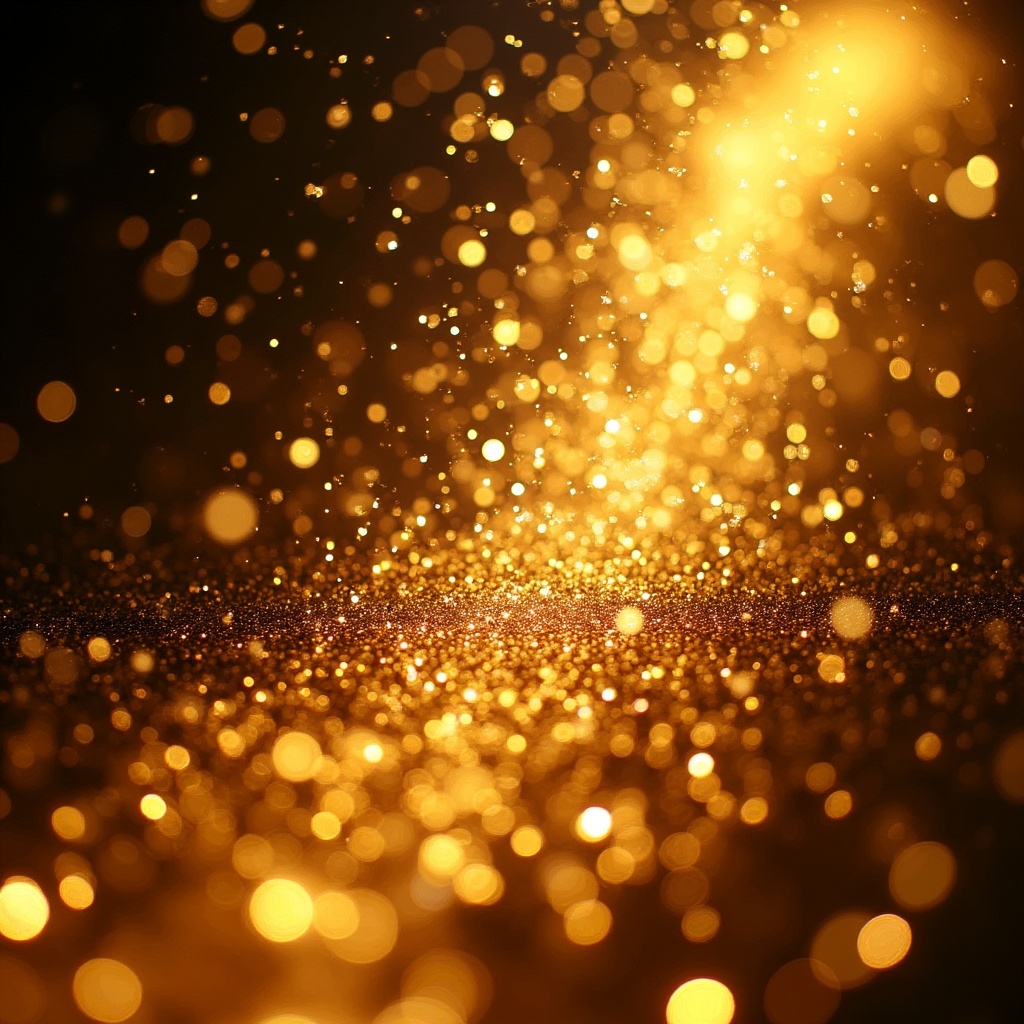 Golden Glitter Burst on Black Background Golden Glitter Burst on Black Background