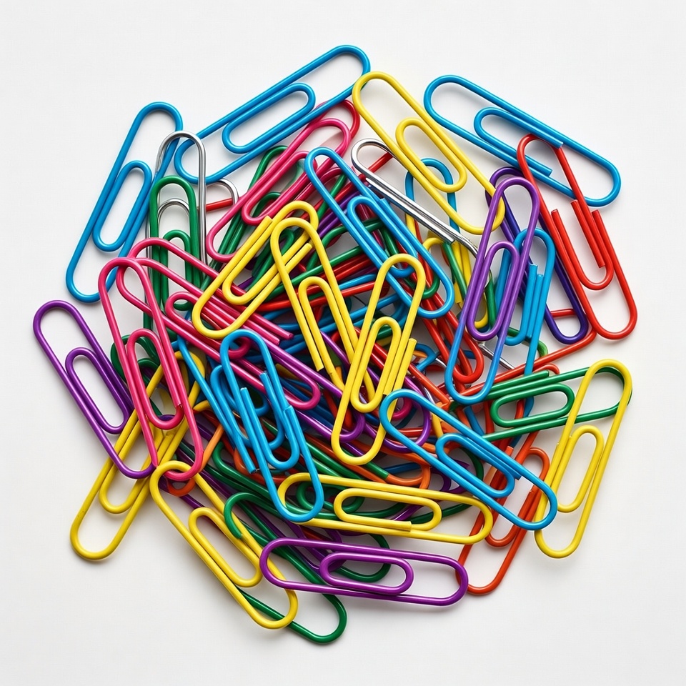 Colorful Paper Clips Pile Colorful Paper Clips Pile
