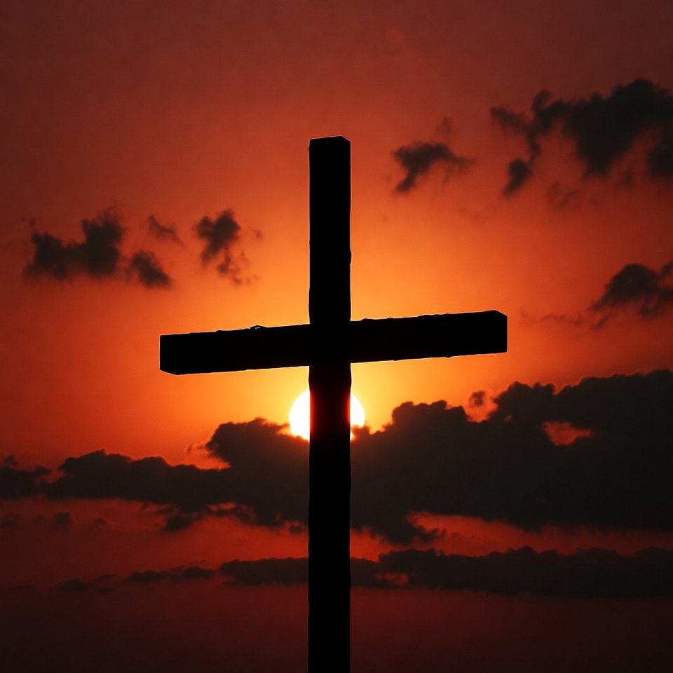 Silhouette Cross at Sunset Silhouette Cross at Sunset