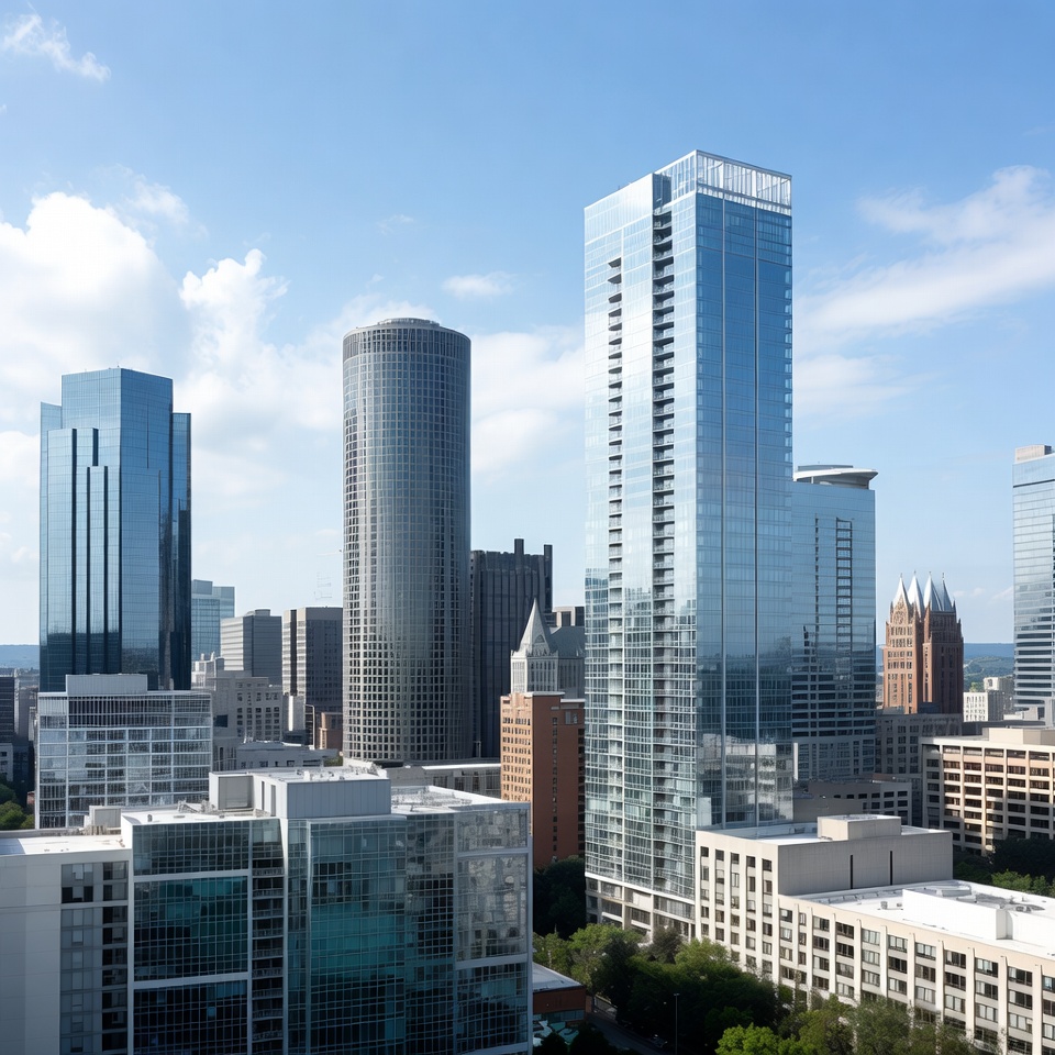 Modern Skyscrapers in City Skyline Modern Skyscrapers in City Skyline