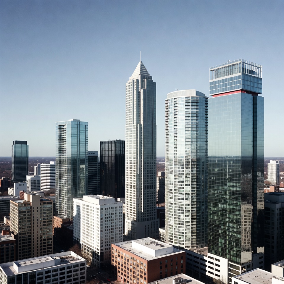 Modern Skyscrapers in City Skyline Modern Skyscrapers in City Skyline