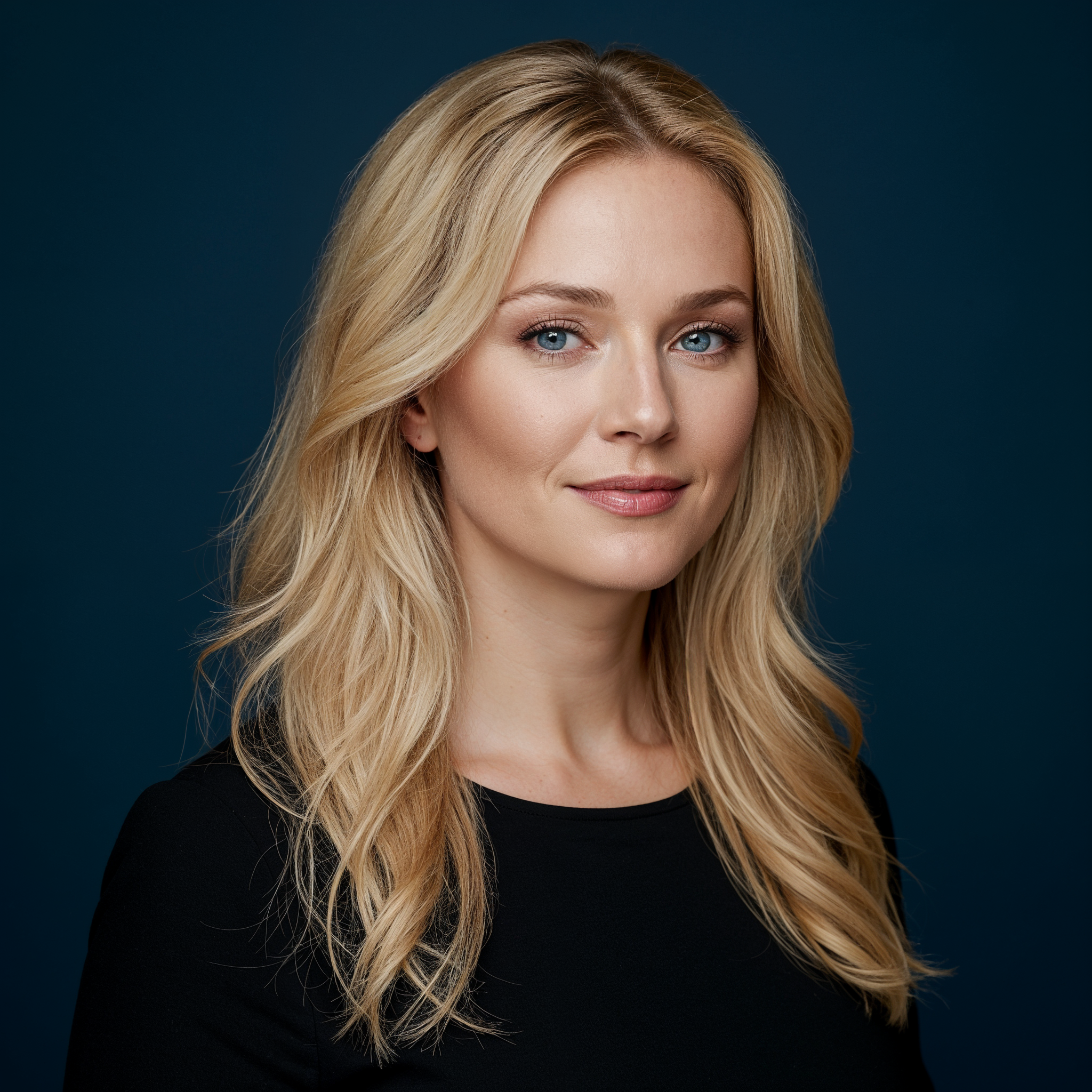 Blonde woman with blue eyes Blonde woman with blue eyes