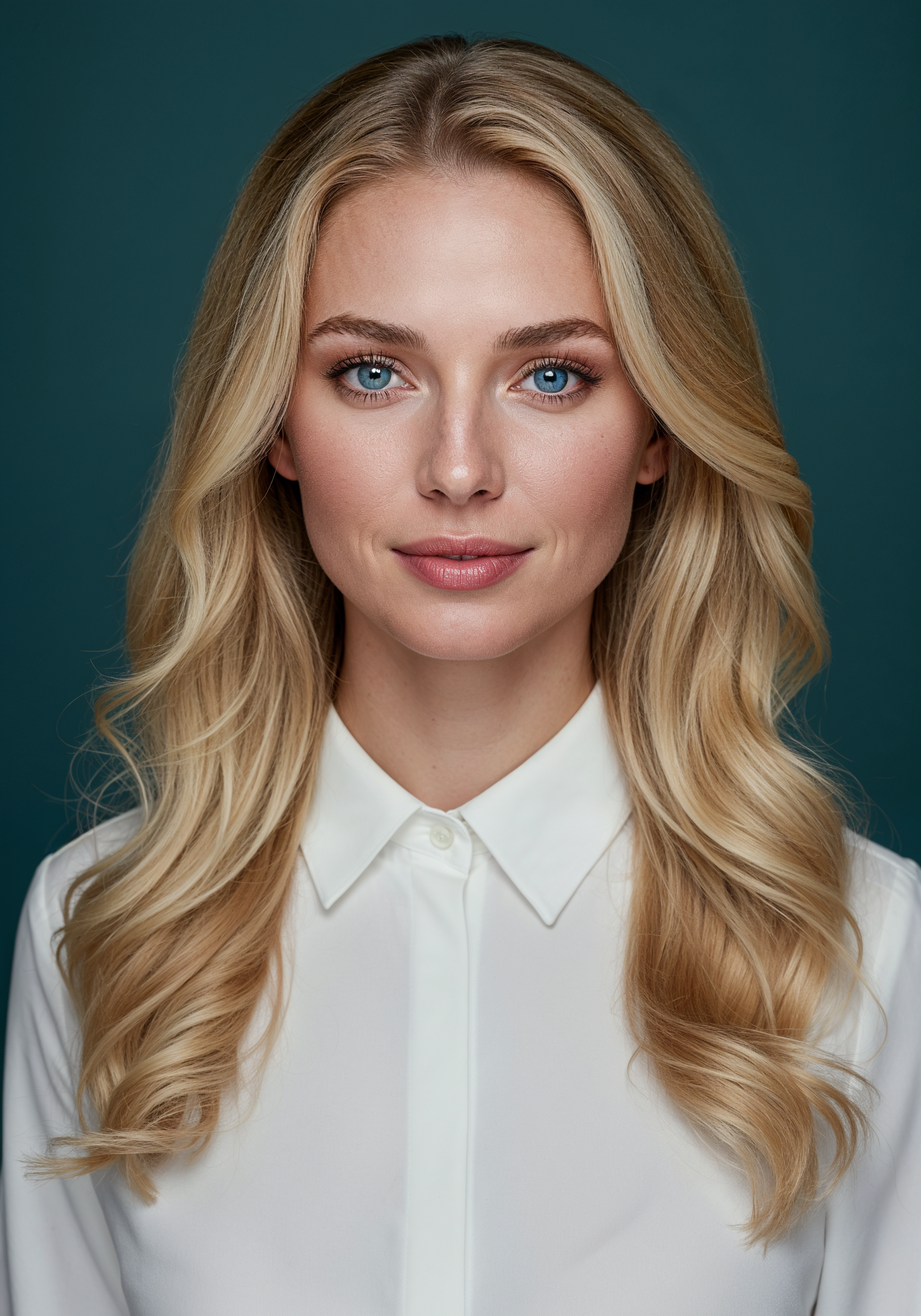 Blonde woman in white shirt Blonde woman in white shirt